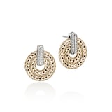 John Hardy 14K Yellow Gold Icon 0.43cttw Diamond Circle Drop Earrings
