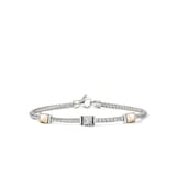 John Hardy 14K Yellow Gold & Sterling Silver Icon 0.07cttw Diamond Station Bracelet - Size Medium