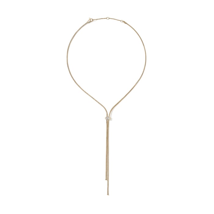 John Hardy 14K Yellow Gold Icon 0.07cttw Diamond Stud Lariat Necklace