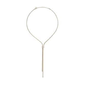 John Hardy 14K Yellow Gold Icon 0.07cttw Diamond Stud Lariat Necklace