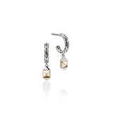 John Hardy 14K Yellow Gold & Sterling Silver Icon Studded Hoop Earrings