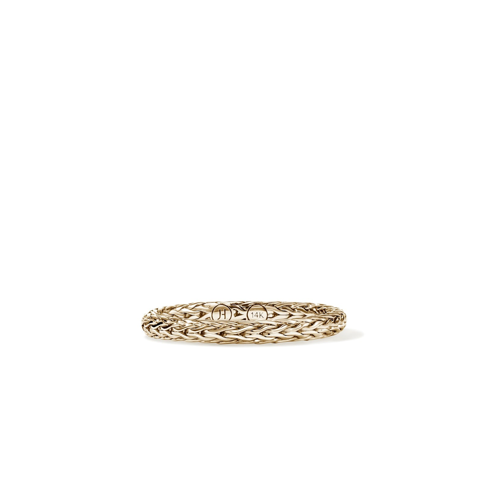 John Hardy 14K Yellow Gold Icon 2.5mm Woven Chain Ring - Ring Size 7