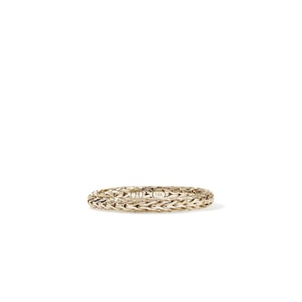 John Hardy 14K Yellow Gold Icon 2.5mm Woven Chain Ring - Ring Size 7