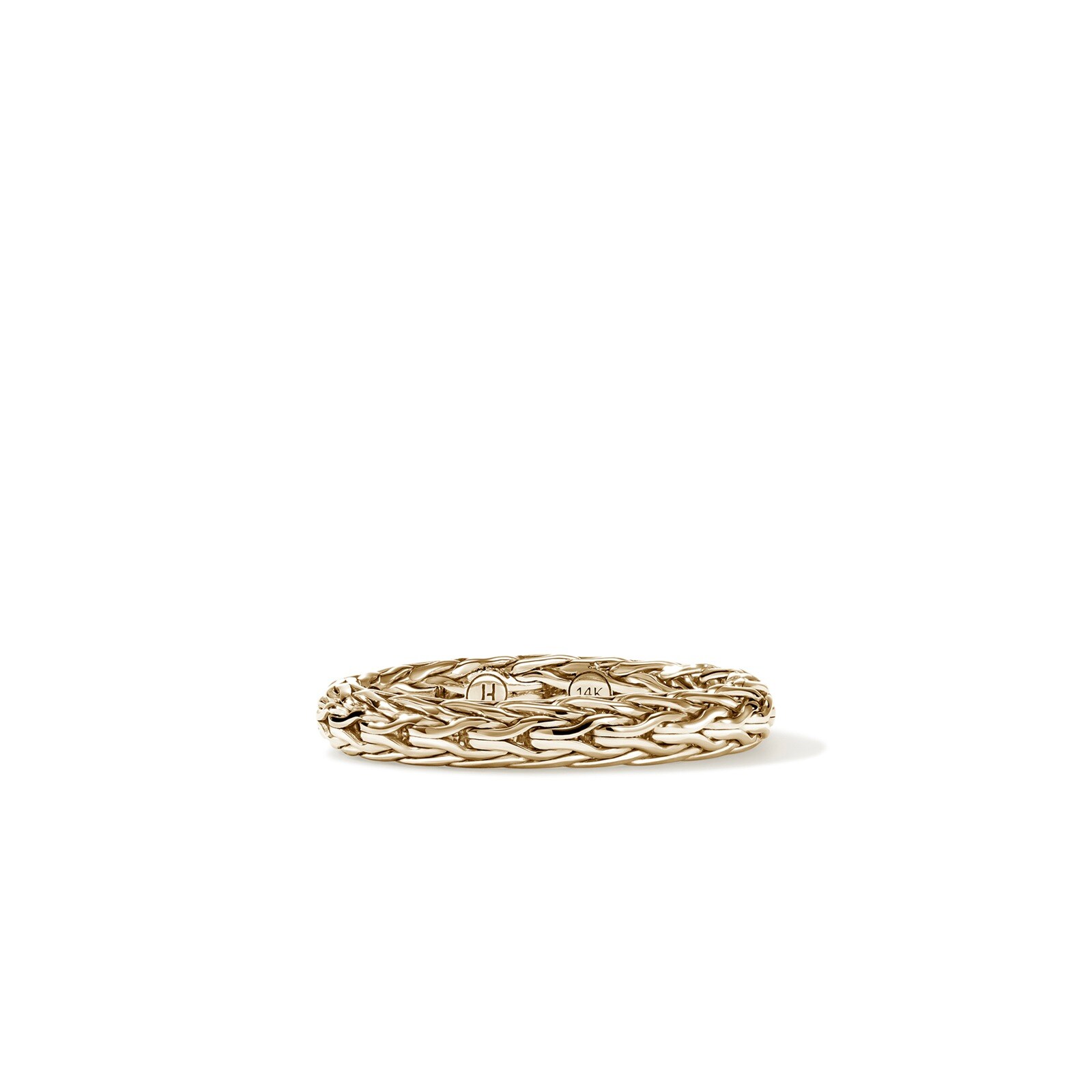 John Hardy 14K Yellow Gold Icon 3.5mm Woven Chain Ring - Ring Size 7