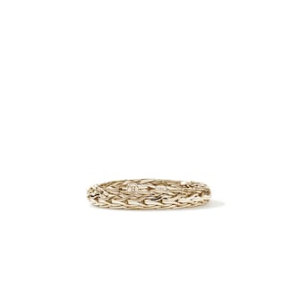 John Hardy 14K Yellow Gold Icon 3.5mm Woven Chain Ring - Ring Size 7