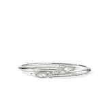 John Hardy Sterling Silver Naga 0.26cttw Diamond Bypass Flex Cuff Bracelet - Size Medium