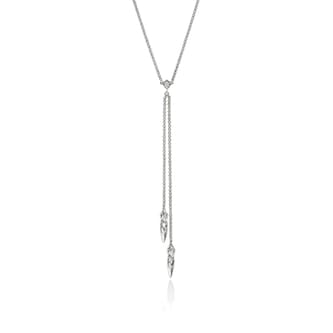 John Hardy Sterling Silver Naga 0.03ctt Diamond Lariat Chain Necklace