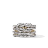 John Hardy 14K Yellow Gold Love Knot 0.99cttw Diamond Multirow Ring - Ring Size 7