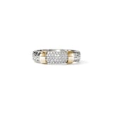 John Hardy Sterling Silver & 14K Yellow Gold JH Essential 0.28cttw Diamond Ring, 5mm - Ring Size 7
