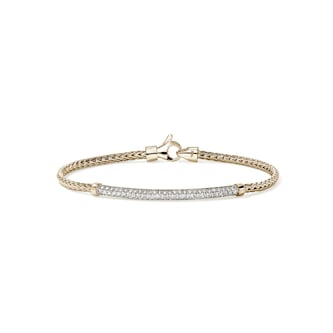 John Hardy 14K Yellow Gold JH Essential 0.68cttw Pave Diamond Bracelet, 2.5mm - Size Medium