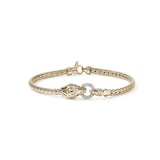 John Hardy 14K Yellow Gold Naga 0.07cttw Diamond Bracelet, 3.5mm - Size Medium