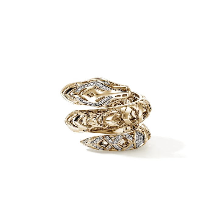 John Hardy 14K Yellow Gold Naga 0.27cttw Diamond Ring - Ring Size 7