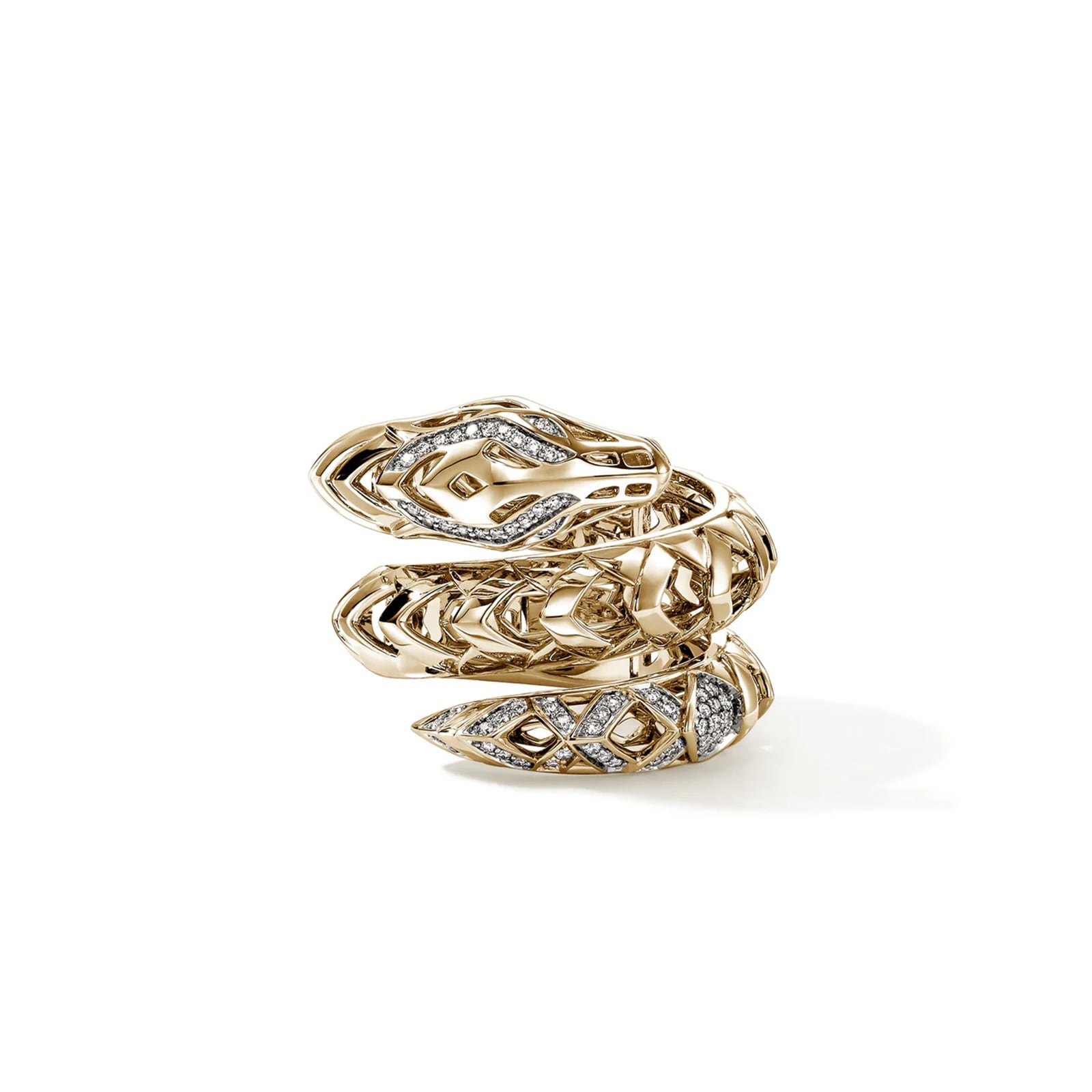 John Hardy 14K Yellow Gold Naga 0.27cttw Diamond Ring - Ring Size 7