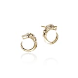 John Hardy 14K Yellow Gold Naga 0.02cttw Diamond Hoop Earrings