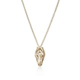 John Hardy 14K Yellow Gold Naga 0.04cttw Diamond Dragon Head Pendant Necklace