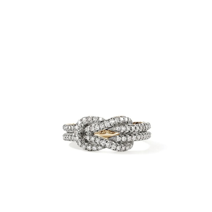 John Hardy 14K Yellow Gold Love Knot 0.48cttw Diamond Ring - Ring Size 7