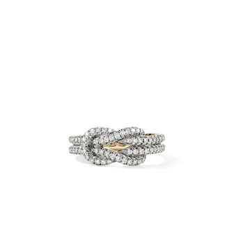 John Hardy 14K Yellow Gold Love Knot 0.48cttw Diamond Ring - Ring Size 7