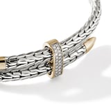 John Hardy Sterling Silver & 14K Yellow Gold Spear Diamond Flex Cuff Bracelet, 5.5mm - Size Small