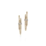 John Hardy 14K Yellow Gold Spear 0.12cttw Diamond Double Row Hoop Earrings, 40mm