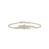 John Hardy 14K Yellow Gold Spear 0.08cttw Diamond Station Bracelet - Size Medium