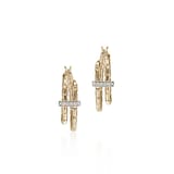 John Hardy 14K Yellow Gold Spear 0.12cttw Diamond Hoop Earrings