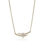 John Hardy 14K Yellow Gold Spear 0.06cttw Diamond Station Necklace