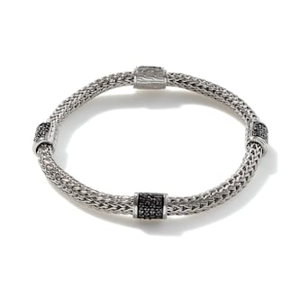 John Hardy Sterling Silver Icon Black Sapphire Bracelet, 5mm - Size Medium