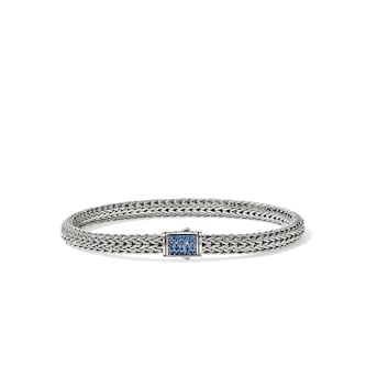 John Hardy Sterling Silver Icon Black & Blue Sapphire Reversible Bracelet, 6.5mm - Size Medium