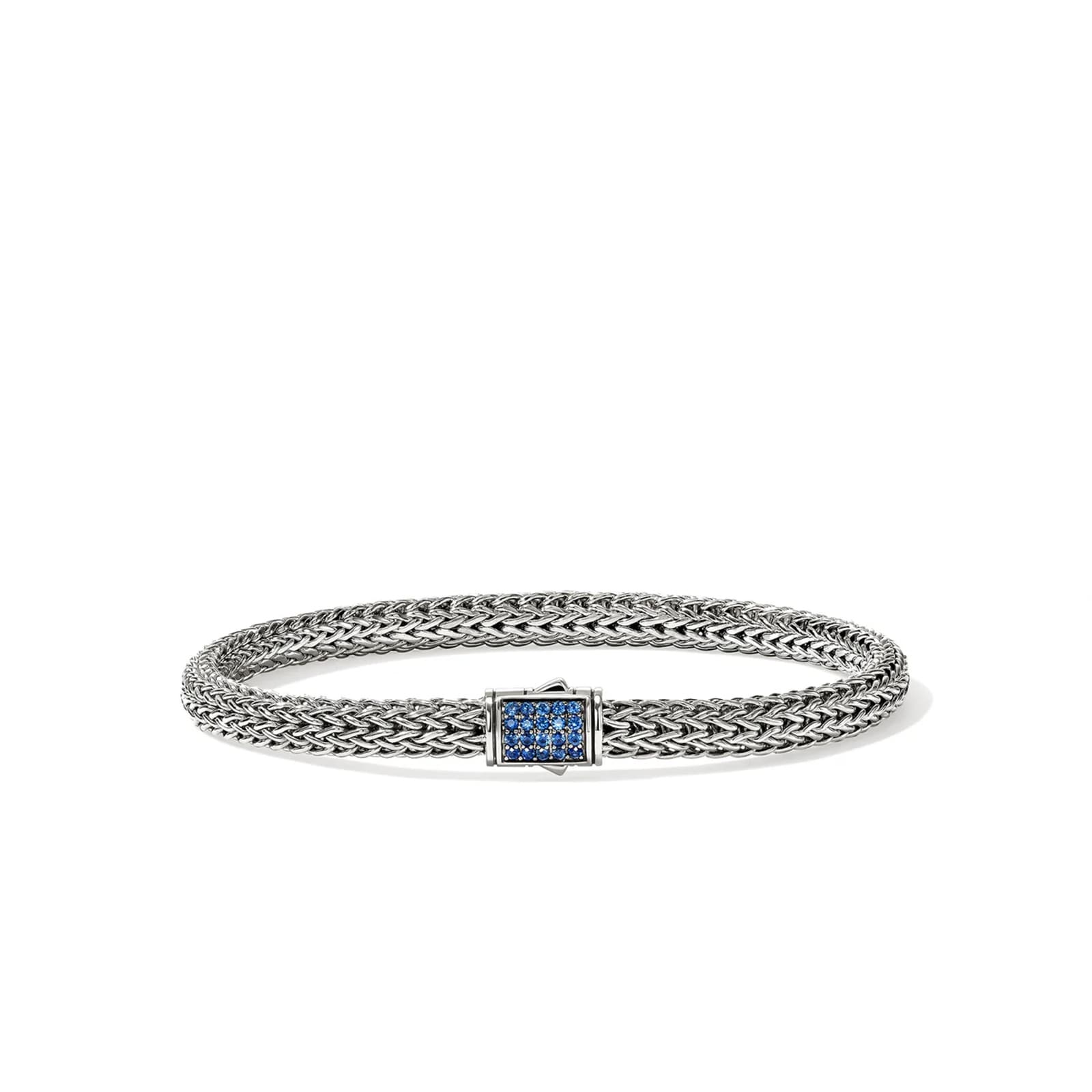 John Hardy Sterling Silver Icon Black & Blue Sapphire Reversible Bracelet, 6.5mm - Size Medium