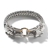 John Hardy Sterling Silver & 18K Yellow Gold Naga Blue Sapphire Dragon Bracelet, 10.5mm - Size Large
