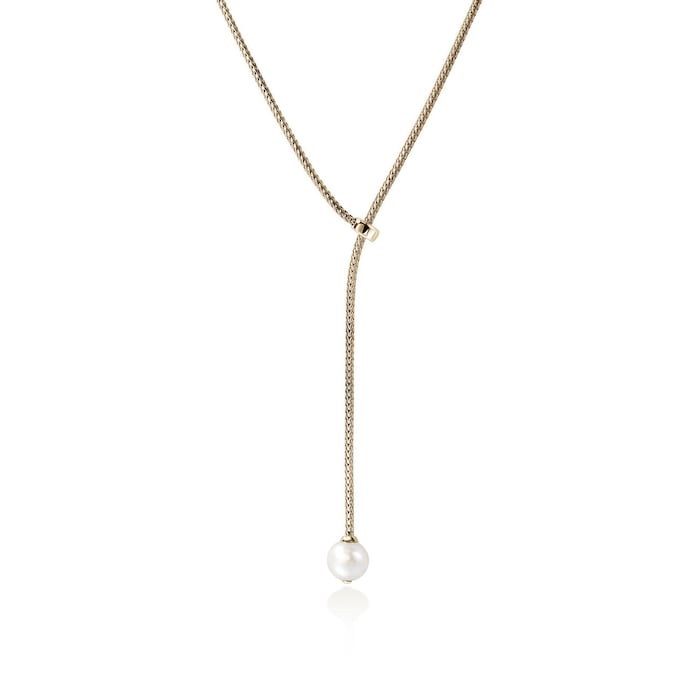 John Hardy 14K Yellow Gold JH Essentials Pearl Y Necklace