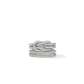 John Hardy Sterling Silver Love Knot 0.99cttw Diamond Ring - Ring Size 8