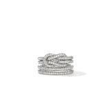 John Hardy Sterling Silver Love Knot 0.99cttw Diamond Ring - Ring Size 8