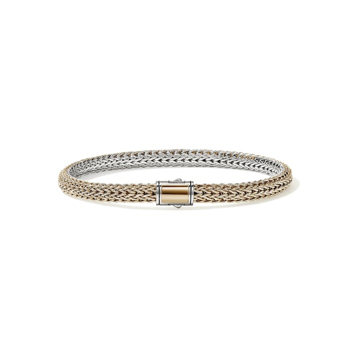 John Hardy 14K Gold & Sterling Silver Icon Reversible Bracelet, 5mm - Size Medium