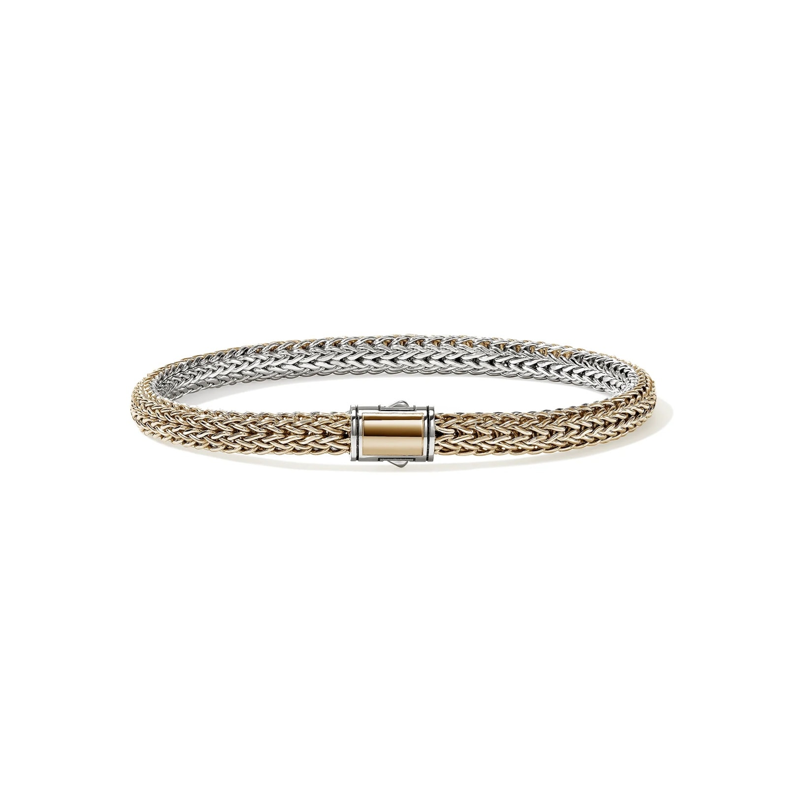John Hardy 14K Gold & Sterling Silver Icon Reversible Bracelet, 5mm - Size Medium