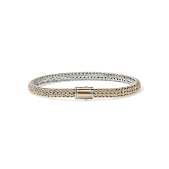 John Hardy 14K Gold & Sterling Silver Icon Reversible Bracelet, 5mm - Size Medium