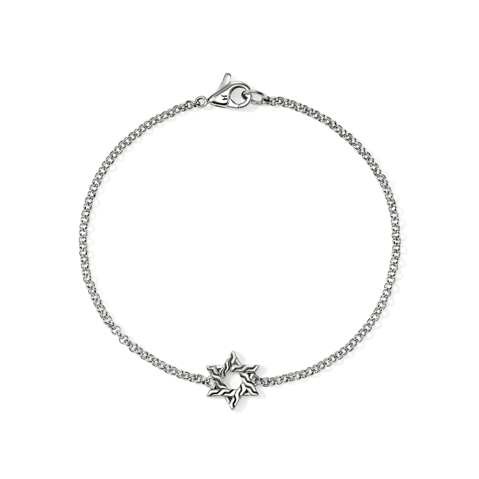 John Hardy Sterling Silver JH Essentials Star Of David Bracelet - Size Medium