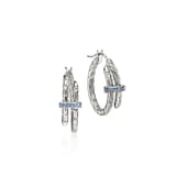 John Hardy Sterling Silver Spear Blue Sapphire Hoop Earrings, 22.5mm