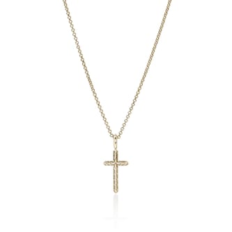 John Hardy 14K Yellow Gold JH Essential Cross Pendant Necklace