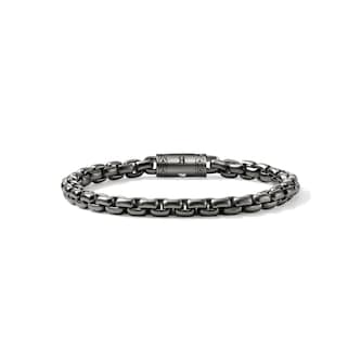 John Hardy Dark Silver Box Chain Bracelet, 6mm - Size Large