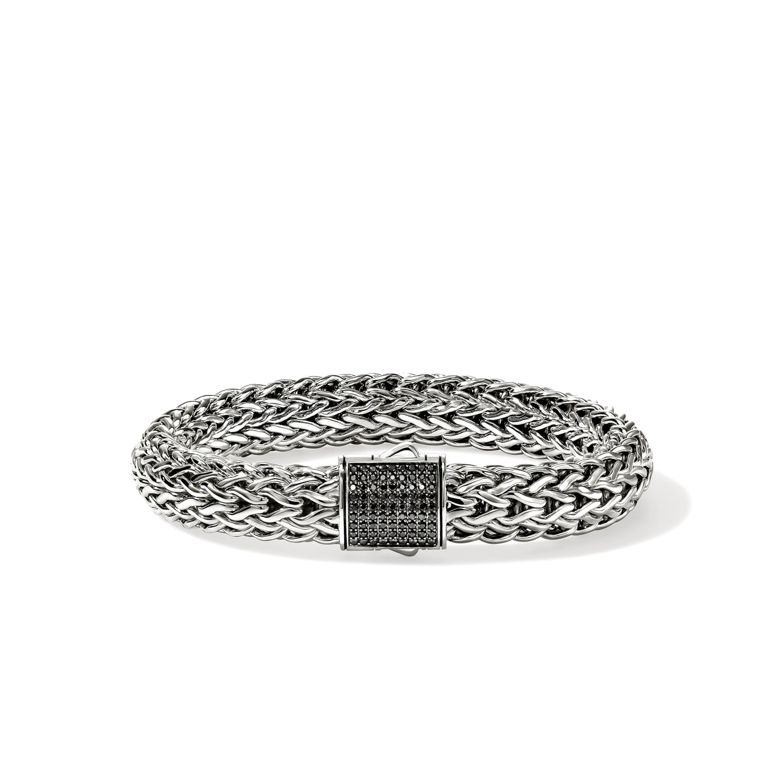 John Hardy Sterling Silver Icon Black Sapphire Bracelet - Size Large