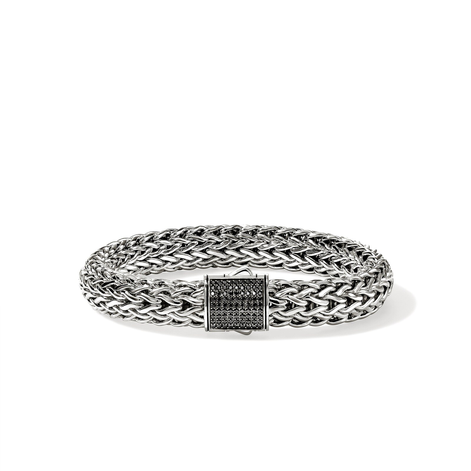 John Hardy Sterling Silver Icon Black Sapphire Bracelet - Size Large