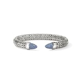 John Hardy Sterling Silver Spear 50 Blue Sapphire Bracelet - Size Medium