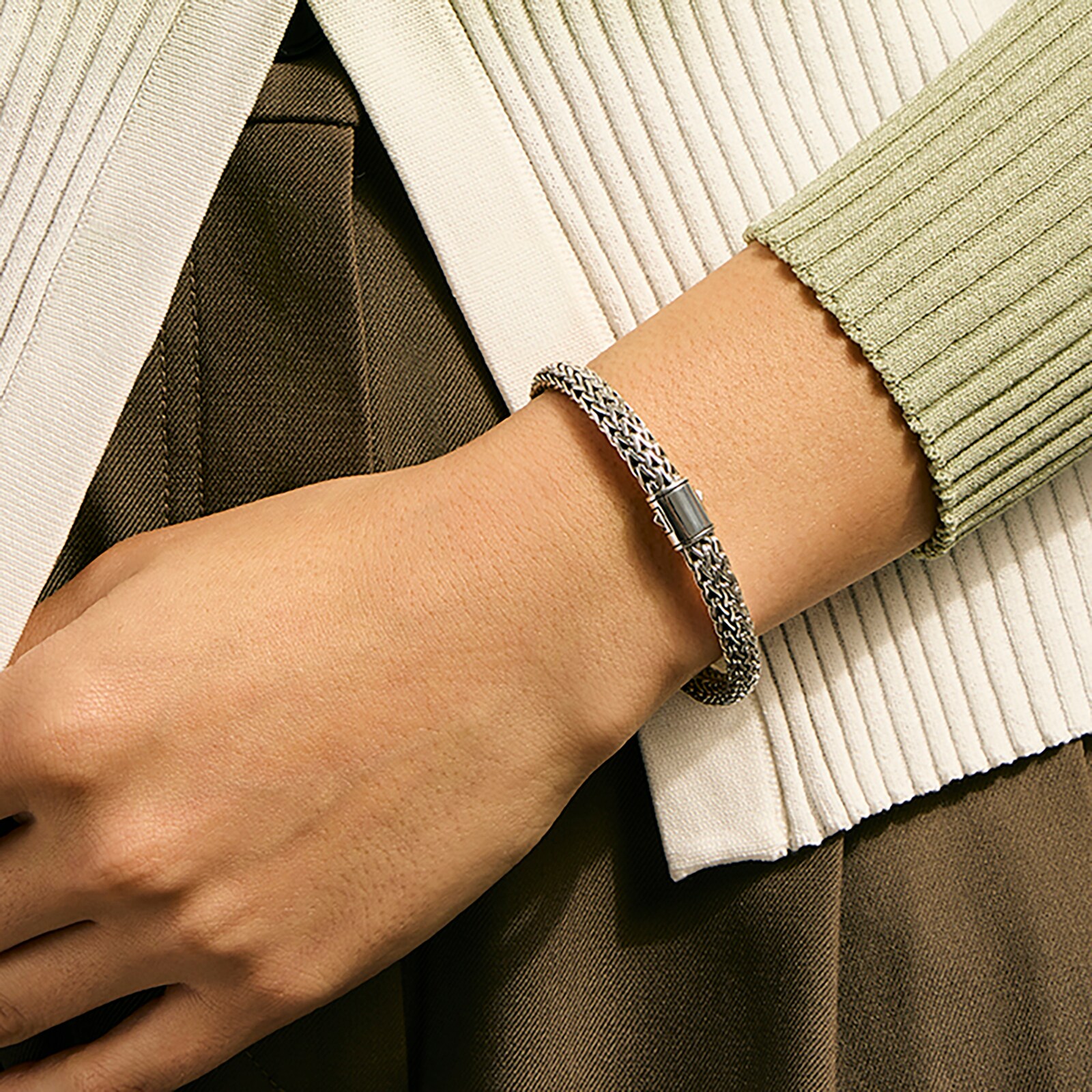 John Hardy Sterling Silver Icon Bracelet, 6.5mm - Size Extra Large