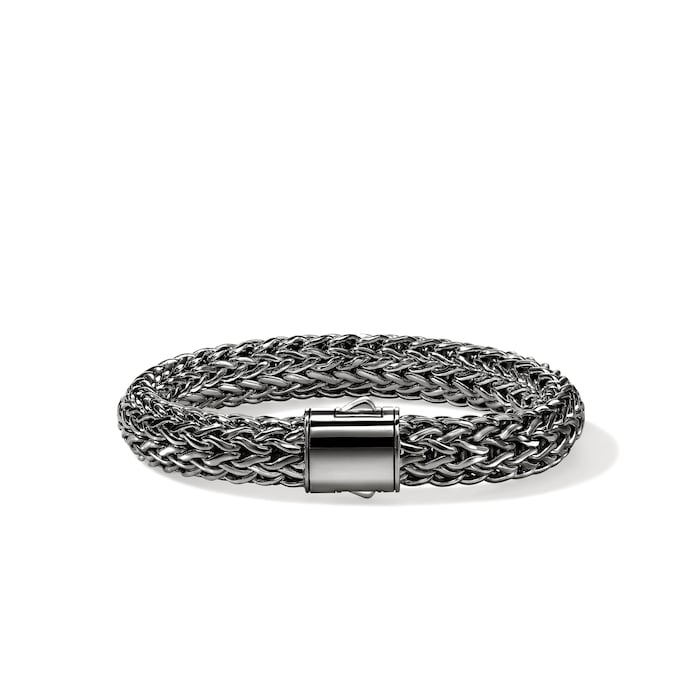John Hardy Dark Silver Icon Bracelet , 10.5mm - Size Large