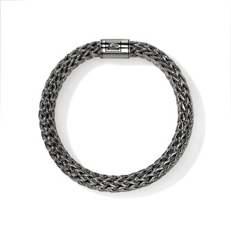John Hardy Dark Silver Icon Bracelet , 10.5mm - Size Large