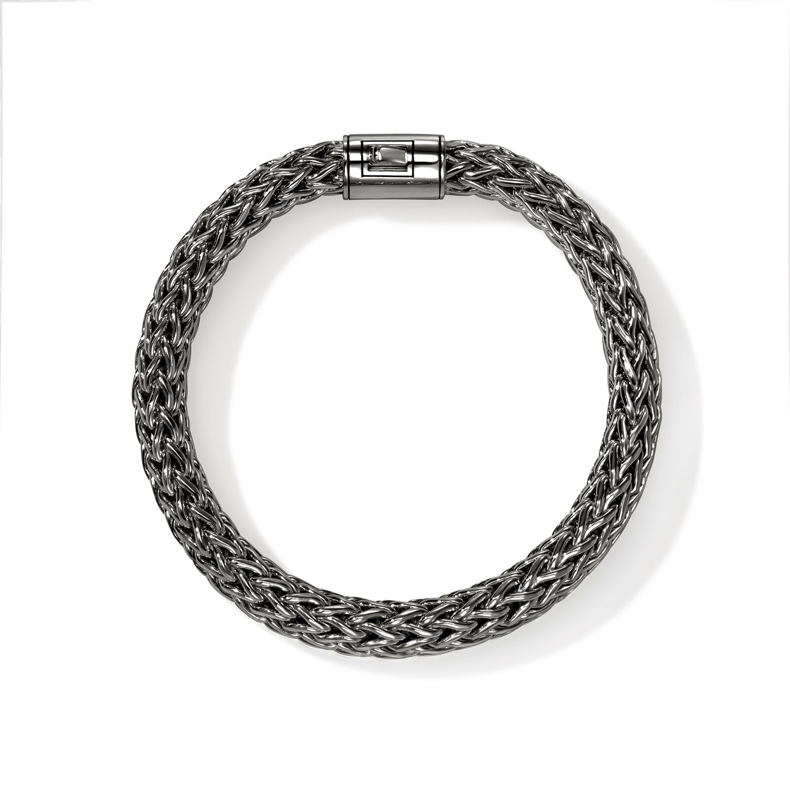 John Hardy Dark Silver Icon Bracelet , 10.5mm - Size Large