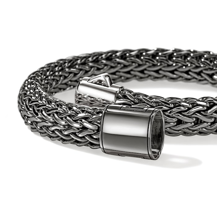 John Hardy Dark Silver Icon Bracelet , 10.5mm - Size Extra Large