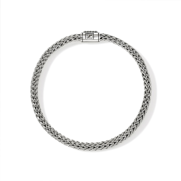 John Hardy Sterling Silver Icon Black Sapphire Bracelet, 5mm - Size Medium