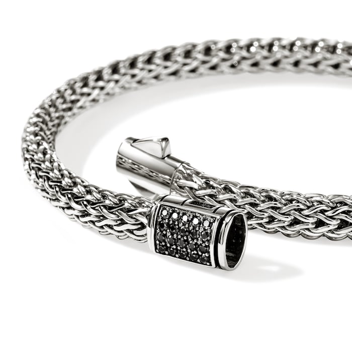 John Hardy Sterling Silver Icon Black Sapphire Bracelet, 5mm - Size Medium